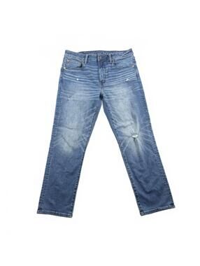 American Eagle AirFlex+ Jeans Men 33x30 Athletic Straight Blue Denim Distressed